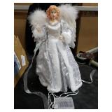 PEEKI Christmas Tree Topper, 15 Angel Treetop with Lights and Remote Control Timer, Christmas Tree Decoration for Holiday Ornament and Home Decor, Silver