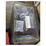 Baderke 1 Set 16 x 9.45 Chilled Serving Tray for Parties with Compartments and Lid Charcuterie Serving Board Ice Rectangle Chilled Party Platter for Seafood Vegetable Fruit Shrimp Cocktail (Gold)