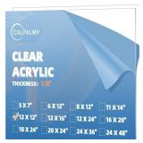 CALPALMY (2-Pack) 12 x 12 Clear Acrylic Sheet Plexiglass 1/8 Thick; Use for Craft Projects, Signs, Display Cases and More; Cut with Cricut, Engraver, Saw or Hand Tools No Knives