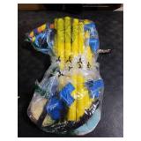 Dewonch Puppy Play Gym with 8 Hanging Toys, Small Dogs Indoor Jungle Gym, PVC Frame with Bungee Straps Enrichment Activity Center