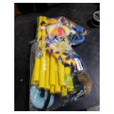 Dewonch Puppy Play Gym with 8 Hanging Toys, Small Dogs Indoor Jungle Gym, PVC Frame with Bungee Straps Enrichment Activity Center