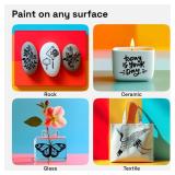 ARTISTRO 2 Black Dual-Tip Acrylic Paint Pens - Multisurface Markers for Glass, Rock, Fabric, Wood, Plastic & More - 1 mm Fine & Brush Tips