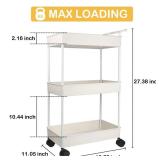 Volnamal Baby Diaper Caddy, Plastic Movable Cart for Newborn Nursery Essentials Diaper Storage Caddy Organizer for Changing Table & Crib, Easy to Assemble, Beige