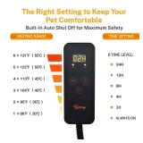 Toozey Medium Pet Heating Pad, 28x20 in, 6 Temp Settings, Timer, Waterproof, Chew-Resistant Cord, for Dogs and Cats