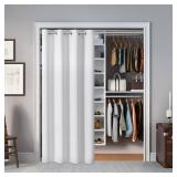 AOSKY Door Curtains for Doorway Privacy, White Grommet Closet Curtains for Bedroom, Door Window Curtain, Light Blocking Thermal Insulation Drapes for Living Room Set of 1 Panels, 25 W x 80 L