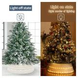Malier Light Up Knit White Christmas Tree Collar - 30 inch, Fits 7.5, 9, 12 ft Trees
