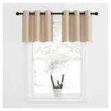 NICETOWN Small Window Tiers Room Darkening Valances, Christmas Kitchen Curtain Thermal Insulated Window Treatment Curtains/Drapes (Biscotti Beige, 2 Panels, 42W by 18L with 1.2 inches Header)