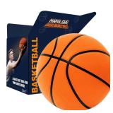 MAMA EVE Silent Basketball Size7, New Upgraded Weight 600g Grooved Airless Indoor Basketball, Non-derforming Package, Real Feel & Bounce Like Official Ball, Quiet Dribbling Indoor Training