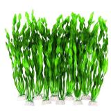 AQUANEAT Fish Tank Artificial Plants, Aquarium Plastic Seaweed Decorations, 11.75Inch Tall Fake Green Accessories, 10 Packs