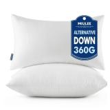 MIULEE Throw Pillows Inserts, Pack of 2 12x20 Inch 100% Virgin Fiber Filling Bed Couch Pillows