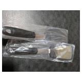 Unicook 2 Pack Flexible Silicone Spatula, Turner, 600F Heat Resistant, Ideal for Flipping Eggs, Burgers, Crepes and More, Black