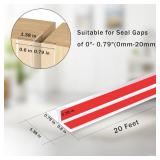 20Ft T-Shaped Door Draft Stopper, Silicone Weather Stripping Seal Tape for Doors and Windows - Clear, 1.38 Wide (35mm)