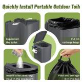 BALLA BALEIN Portable Camping Toilet Kit for Adults, Upgrade Travel Potty Seat with Lid Removable Paper Holder and Absorbent Gel, for Camping, Hiking, Truck, RV Toilet, Beach