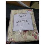 Greenland Home Antique Rose 100% Cotton Heirloom-Quality Quilt Set, 2-Piece Twin/XL, Ecru