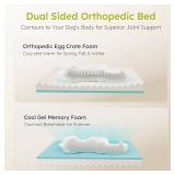 CWAWZ Extra Large Dog Bed, Orthopedic Dog Bed with Cooling Gel Memory Foam, Waterproof XL Pet Bed with Removable Washable Cover, 42 Pet Sofa Couch Dutch Velvet with Bone Toy, Light Gray