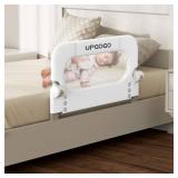 UPGOGO Folding Toddler Bed Rails for Crib,Toddler Bed Guard Rail with Reinforced Anchor Safety System,Bed Rail for Kids Fit,Bunk,Full Size,Queen,King,Twin(White,33x23.6)