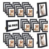 WHEATHUSK Set of 36 Picture Frame Bulk 4x6 Photo Picture Frames Gallery Wall Photo Frames Simple Black Picture Frames for Wall or Tabletop Display Photos, Paintings, Artwork