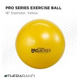 THERABAND Pro Series Exercise Ball, 18\" Yellow Stability Trainer, Anti-Burst Yoga & Pilates Ball, Balance & Core Trainer, For Athletes Fitness at Gym & Home