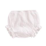 Noubeau Newborn Toddler Baby Girls Kids Cotton Linen Bloomer Shorts Diaper Cover (White, 3-9M)