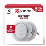 Kidde Hardwired Smoke Detector, 10-Year Battery Backup, Interconnectable, LED Warning Light Indicators, 2 Pack - Retail $80