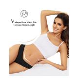 voenxe Seamless Women Underwear Thong,Low Rise No Show Ladies Panties,V Waist Cut No Line Workout Brief Comfortable 5-Pack Basic, M