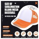 10 Pcs Sublimation Blank Trucker Hats Bulk Mesh Baseball Cap Polyester Mesh Trucker Hat for Men and Women (Multicolor)