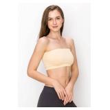 Kurve Seamless Bandeau Tube top - UV Protective Fabric, Rated UPF 50+ (Non-Padded) Made in USA, Nude, Medium/Large