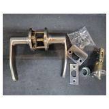 Amazon Basics Straight Door Lever, Passage, Satin Nickel, 1-Pack