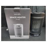 SereneLife Smart Space Heater 1500W Indoor Electric Heater with Thermostat, Remote Control, 12-Hour Timer, Wi-Fi Enabled PTC Ceramic Heating for Home and Office, Gray (5.9\" x 5.9\" x 9.5\")