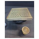 Elegante Drain Collection 6 in. Square Stainless Steel Shower Drain with Wave  Pattern and Zirconium Gold Plating Retail: $74