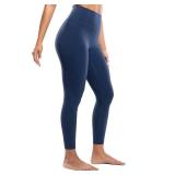 ENERBLOOM Workout Leggings for Women Yoga Pants 7/8 High Waisted Athletic Tights Silky Feeling Soft 25\" Gym Activewear Lounge Navy Blue Medium