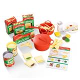 Melissa & Doug Prepare & Serve Pasta Set with Toy Food & Kids Play Kitchen Accessories, Montessori-Inspired Preschool Learning Toys for Girls & Boys 3+