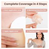Go Nipless Nipple Covers For Women-Dermatologist Approved Sticky Bra Alternative, Reusable Silicone Pasties, Breast Petals A-DD For Strapless & Backless Wear Nude