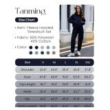 Tanming Women 2 Piece Outfits Sweatsuits Crop Pullover Fleece Sweatshirt Jogger Pants Lounge Set (Navy-M)