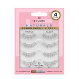Eylure Naturals No. 020 Reusable Eyelashes, Adhesive Included, Black, 4 Pair