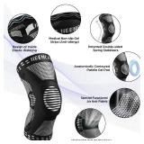 NEENCA Knee Braces for Knee Pain Relief, Compression Knee Sleeves with Patella Gel Pad & Side Stabilizers, Knee Support for Weightlifting, Running, Workout, Arthritis, Meniscus Tear, Men Women. ACE-53