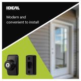 Ideal Security Model GLK Deadbolt for Storm and Screen Doors, Key Lock, Black (2-Piece Set)