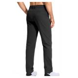 Pudolla Golf Pants for Men Stretch Dress Pants Mens Work Pants 32 Lightweight Quick Dry Casual Slacks Trousers with Pockets(Black 32Wx32L)