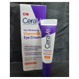 CeraVe Skin Renewing Vitamin C Eye Cream, Vitamin C, Hyaluronic Acid, Ceramides & Caffeine, Under Eye Cream For Dark Circles and Puffiness, Fragrance Free & Ophthalmologist Tested, 0.5 Fl. Oz