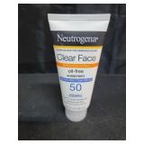 Neutrogena Clear Face Sunscreen Lotion for Acne-Prone Skin, Broad Spectrum SPF 50 Facial Sunscreen for Oily Skin, Oil-, Fragrance- & Oxybenzone-Free Water Resistant Sunscreen, 3 fl. oz