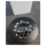 Westbrass A206P-62 2\" No-Caulk PVC Compression Shower Drain with 4-1/4\" Round Grid Cover, Matte Black