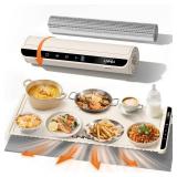 Extra Large Food Warming Mat with Heat-Resistant Pad, 36X15 Inch, 6 Temperature & 6 Timer Settings, Child Lock Safety, Fits More Dishes for Family Dinners and Parties