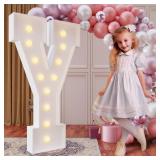 imprsv 4FT Marquee Light Up Letters for Birthday Party Decorations Marquee Letters for Marry Me Wedding Event Baby Shower Anniversarty Party Decor,Letter Y