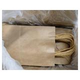 Tobvory Brown Paper Bags, 100pcs 5.25x3.75x8 Inches, Kraft Brown Paper Bags With Handles, Recycled Small Gift Bag With Handles, Ideal For Shopping Retail Grocery
