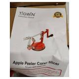 Apple Peeler Corer, Long lasting Chrome Cast Magnesium Alloy Apple Peeler Slicer Corer with Stainless Steel Blades and Powerful Suction Base for Apples and Potato(Red)