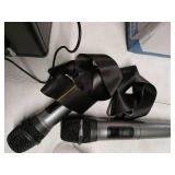 VOSOCO Karaoke Machine, Portable Bluetooth Karaoke Speaker with 2 Wireless Microphones, PA System for Adults Kids with LED Lights & Echo Adjustment, Supports TWS/TF/USB/AUX for Home Party