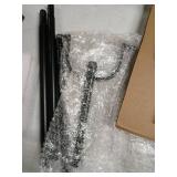 VUFOZ Solar Wind Spinners Outdoor - H63xW13 Metal Kinetic Garden Spinner with Crackle Glass Ball & Built-in Solar Panel - Peacock-Style Yard Wind Sculpture with LED Light