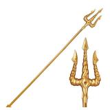 Spooktacular Creations Gold King Trident Cane, Halloween King Pitchfork Spear Trident Toy Prop for Halloween Costume Dress Up, Cosplay Parties Accessory
