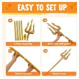 Spooktacular Creations Gold King Trident Cane, Halloween King Pitchfork Spear Trident Toy Prop for Halloween Costume Dress Up, Cosplay Parties Accessory