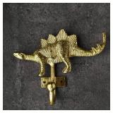 BROOK AND BIRCH Dinosaur Wall Hook Gold Animal Bird Iron Hook Vintage Iron Coat Hook Hanger for Hanging Coat Towel Hat Bags Cups Wall Mounted - 1 pc